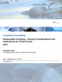 Responsible Investing – General Considerations and Implications for Fixed Income